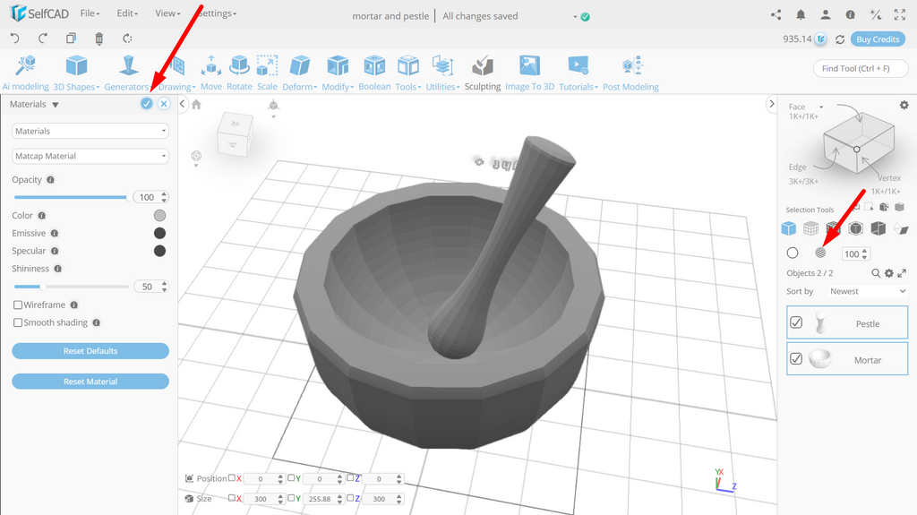 Add materials