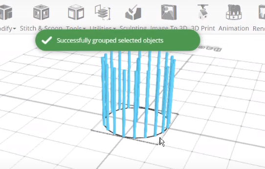 Successfully grouped object