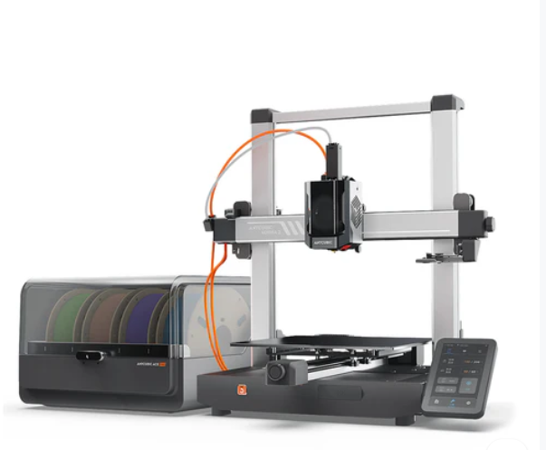 An Anycubic Kobra 3 Combo 3D printer system equipped with a multi-color filament processing unit.