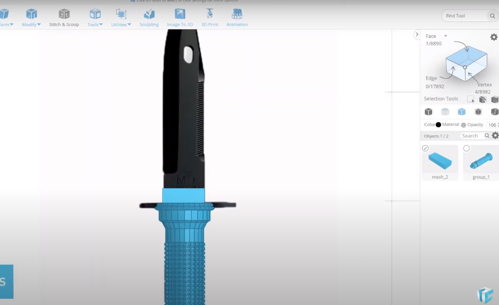 3D designing knife