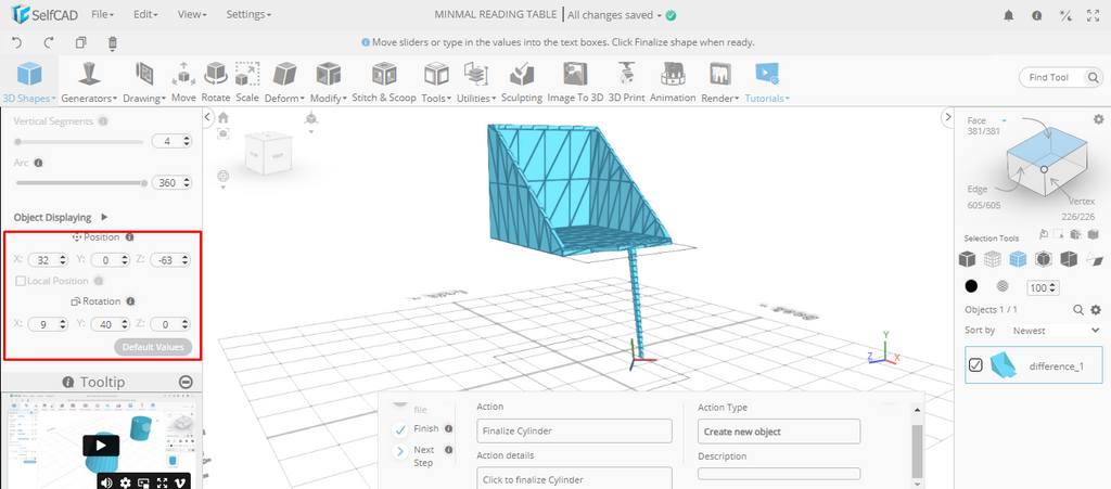 Position and rotation