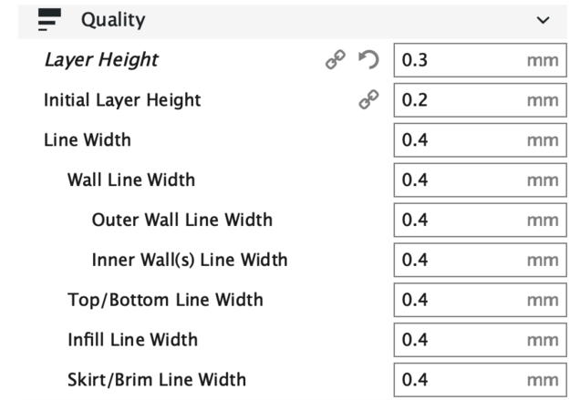 Configuring PETG quality settings including layer height, line width, and skirt parameters for optimal adhesion.