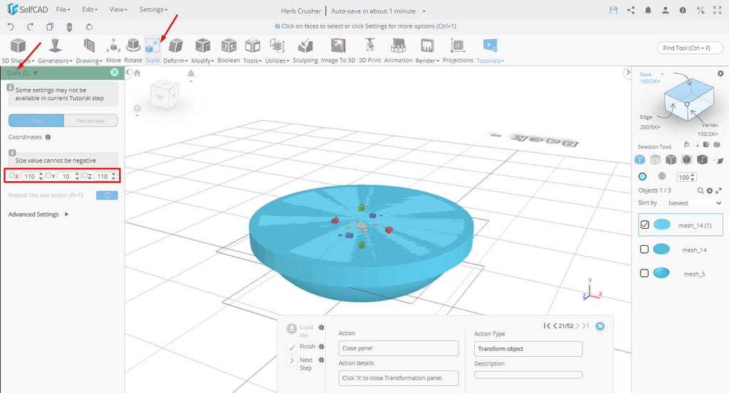 Scale tool