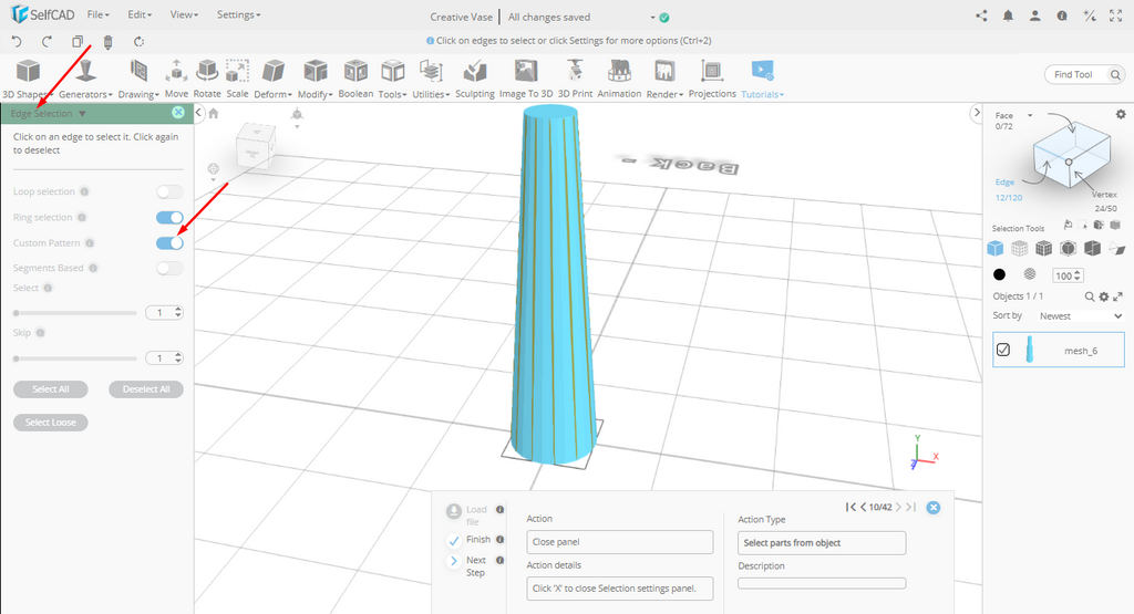 Custom Pattern in SelfCAD