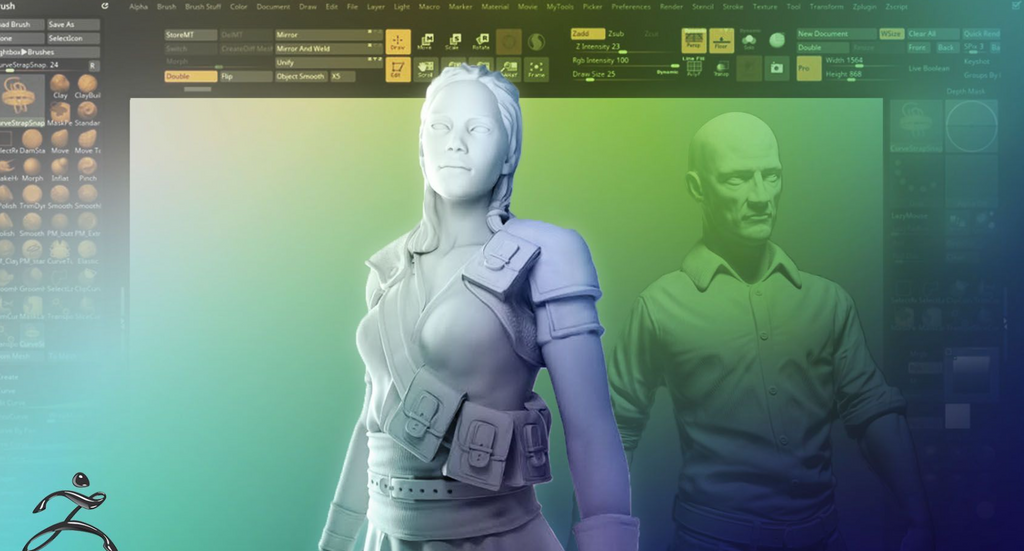 Interface of a 3D modeling software