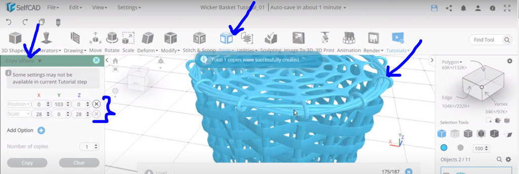 Creating copies of the design