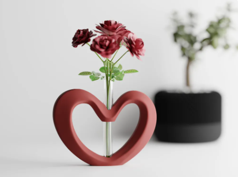 Valentine heart vase