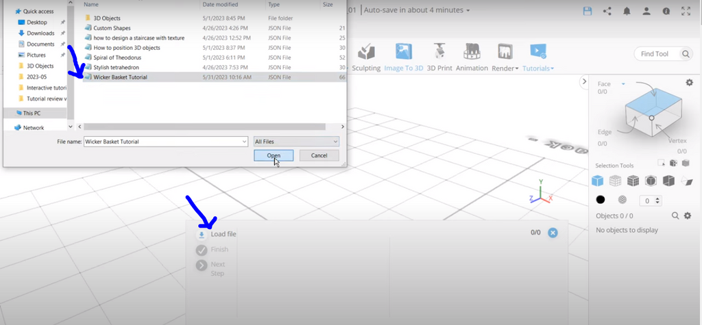 Loading the tutorial