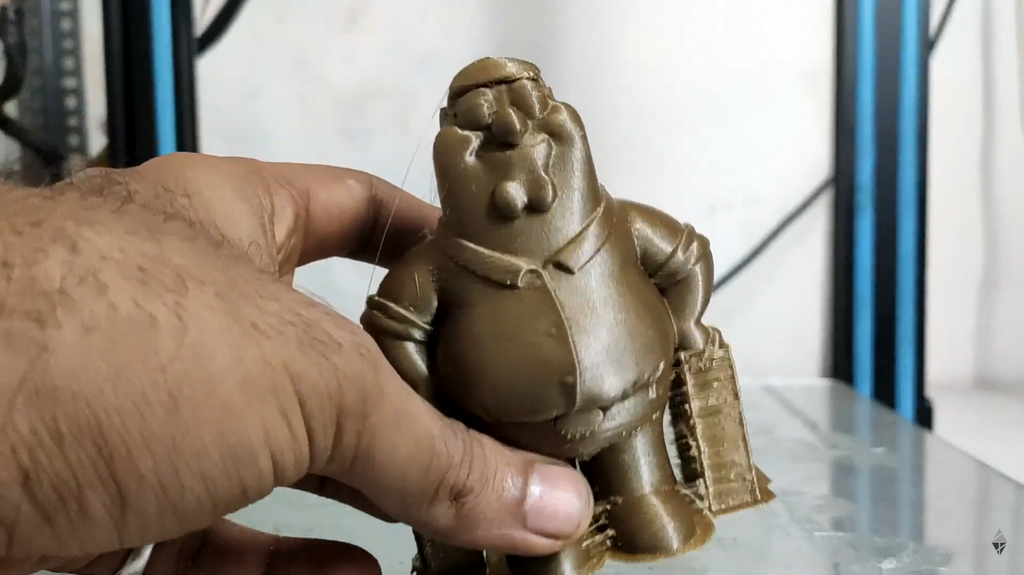 The PrintPal web interface displaying the newly generated 3D CAD model of Peter Griffin.  