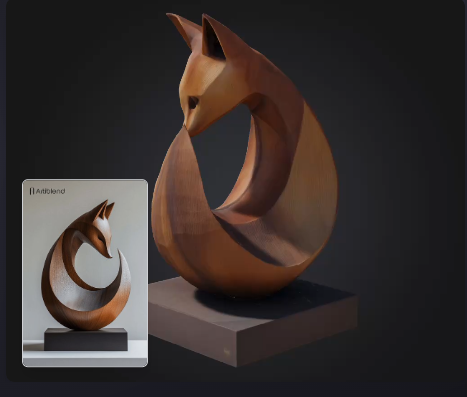 Optimized 3D mesh with clean topology created by the To3D.AI model generator