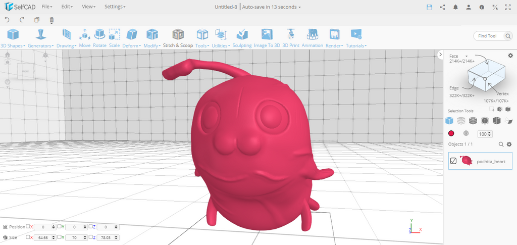 3D modeling Naruto STL Files in SelfCAD