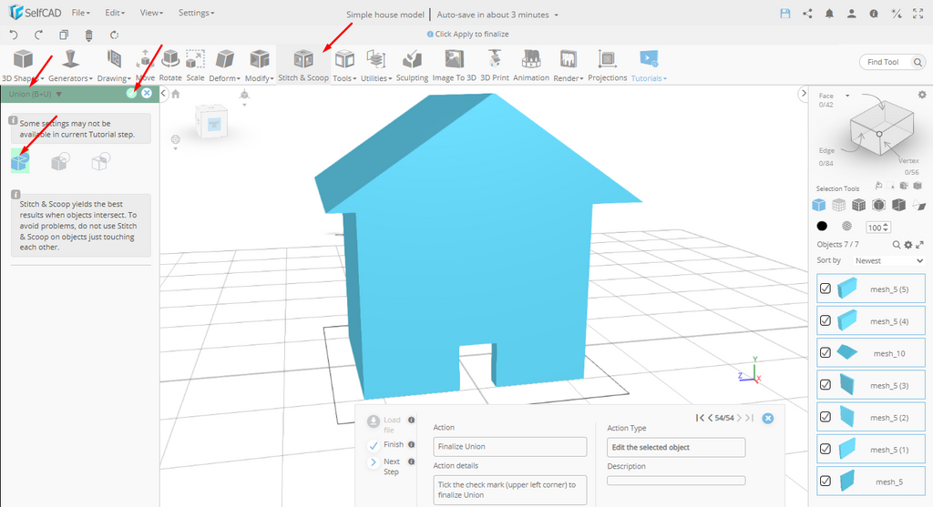 Stitch and Scoop tool