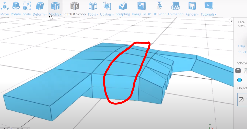 Modifying a design in SelfCAD