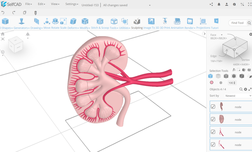 3D designing in SelfCAD