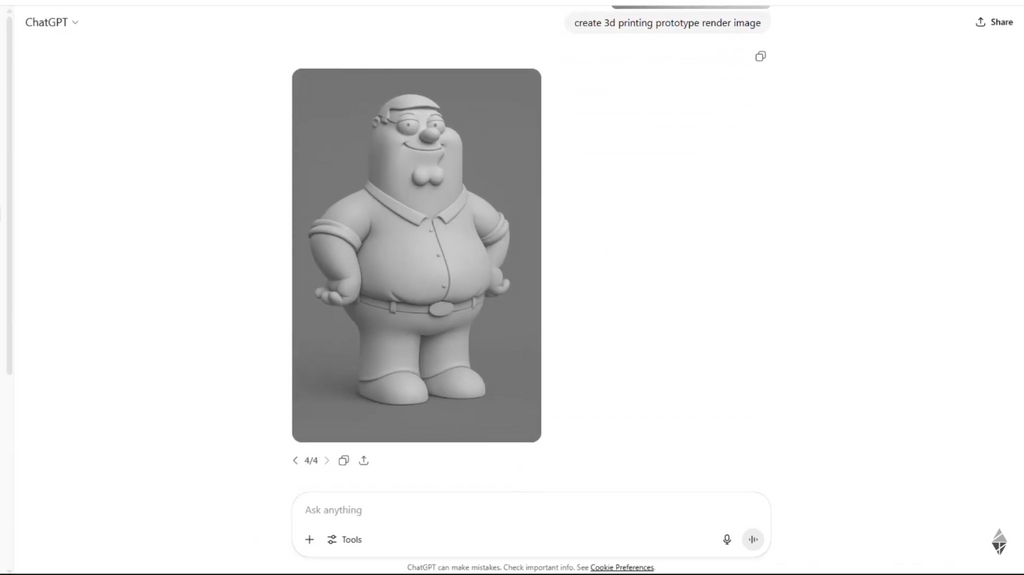 a photorealistic 3D-style prototype render from a simple 2D sketch