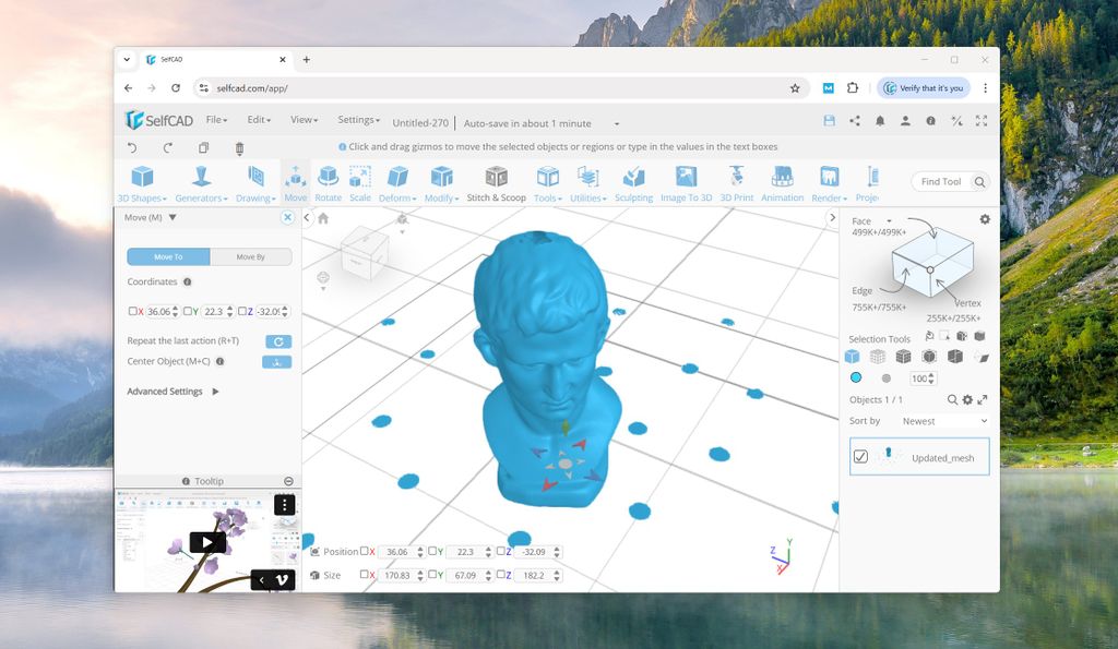 3D designing in SelfCAD