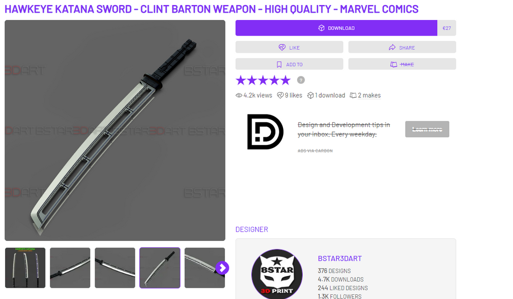 Katana sword 3d model