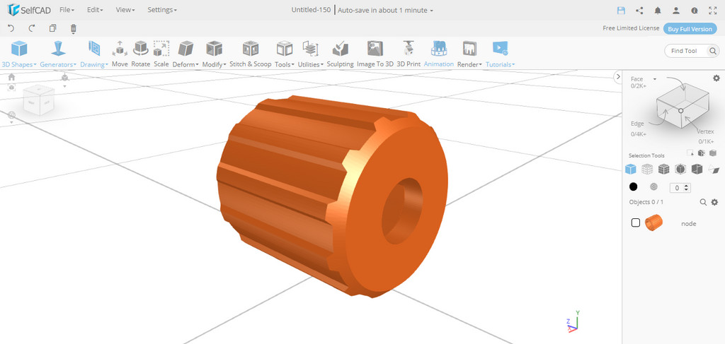 Modular Mounting System being designed in SelfCAD