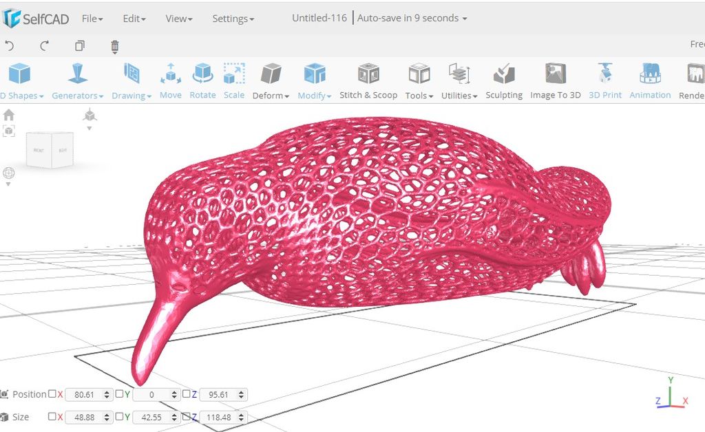 Hollowed out 3D object