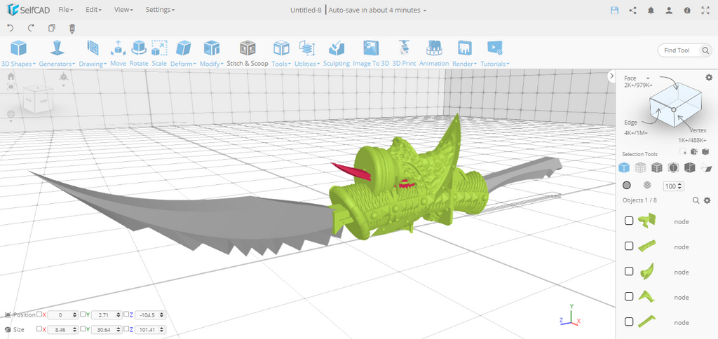 Daedric’s Dagger 3d design