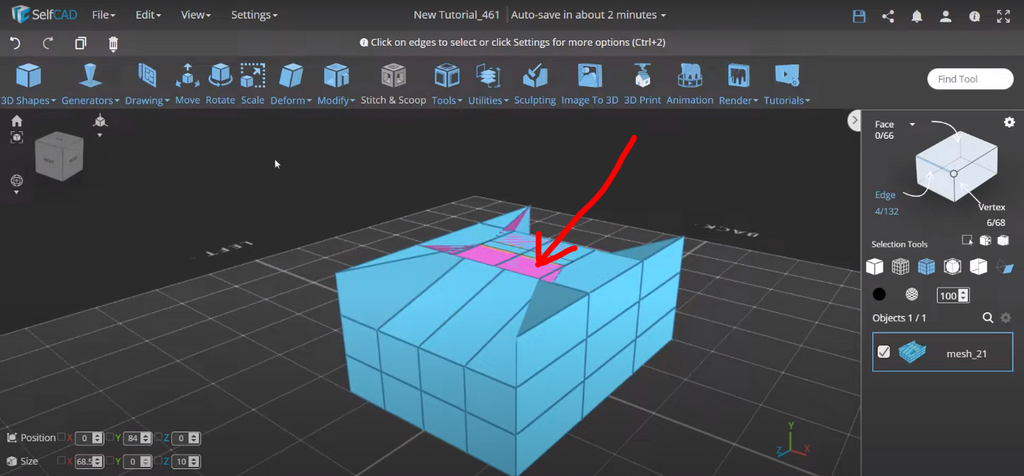 Creating a quad in SelfCAD