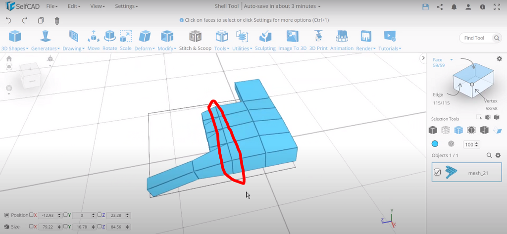 Selecting a 3D model segment