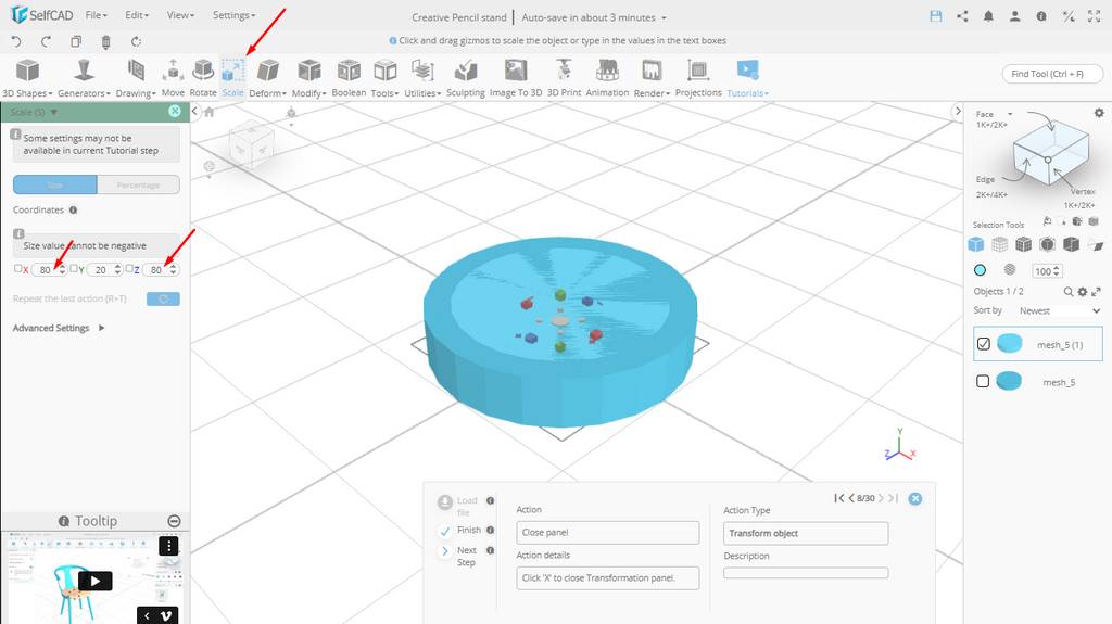 Scale tool
