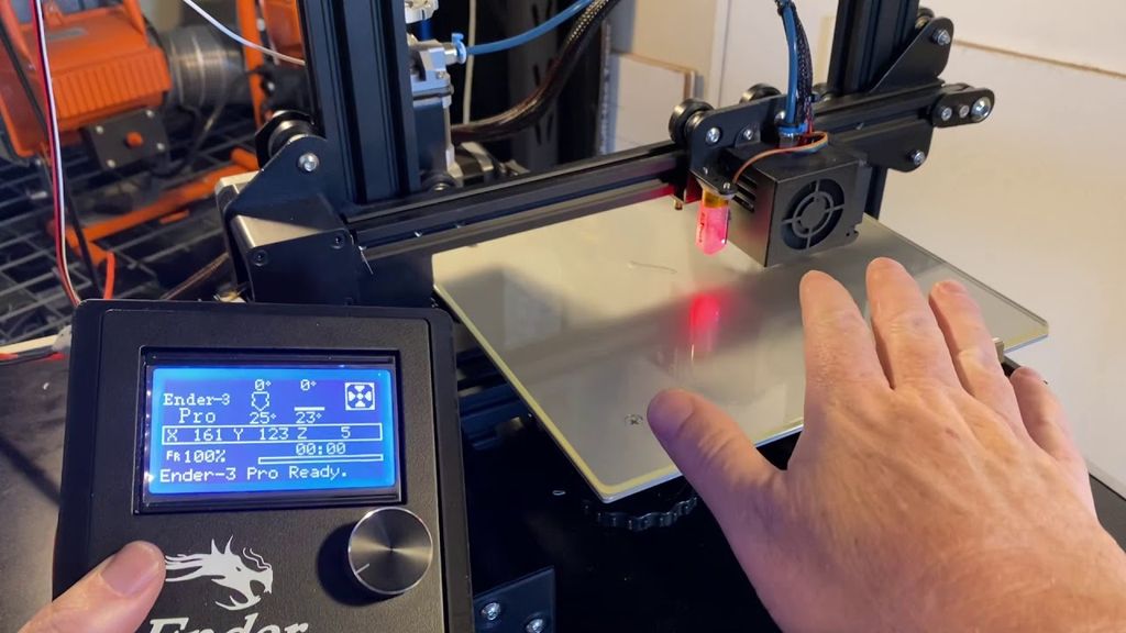 The LCD control screen of an Original Prusa 3D printer displaying the progress of the nozzle and heated bed during preheating.