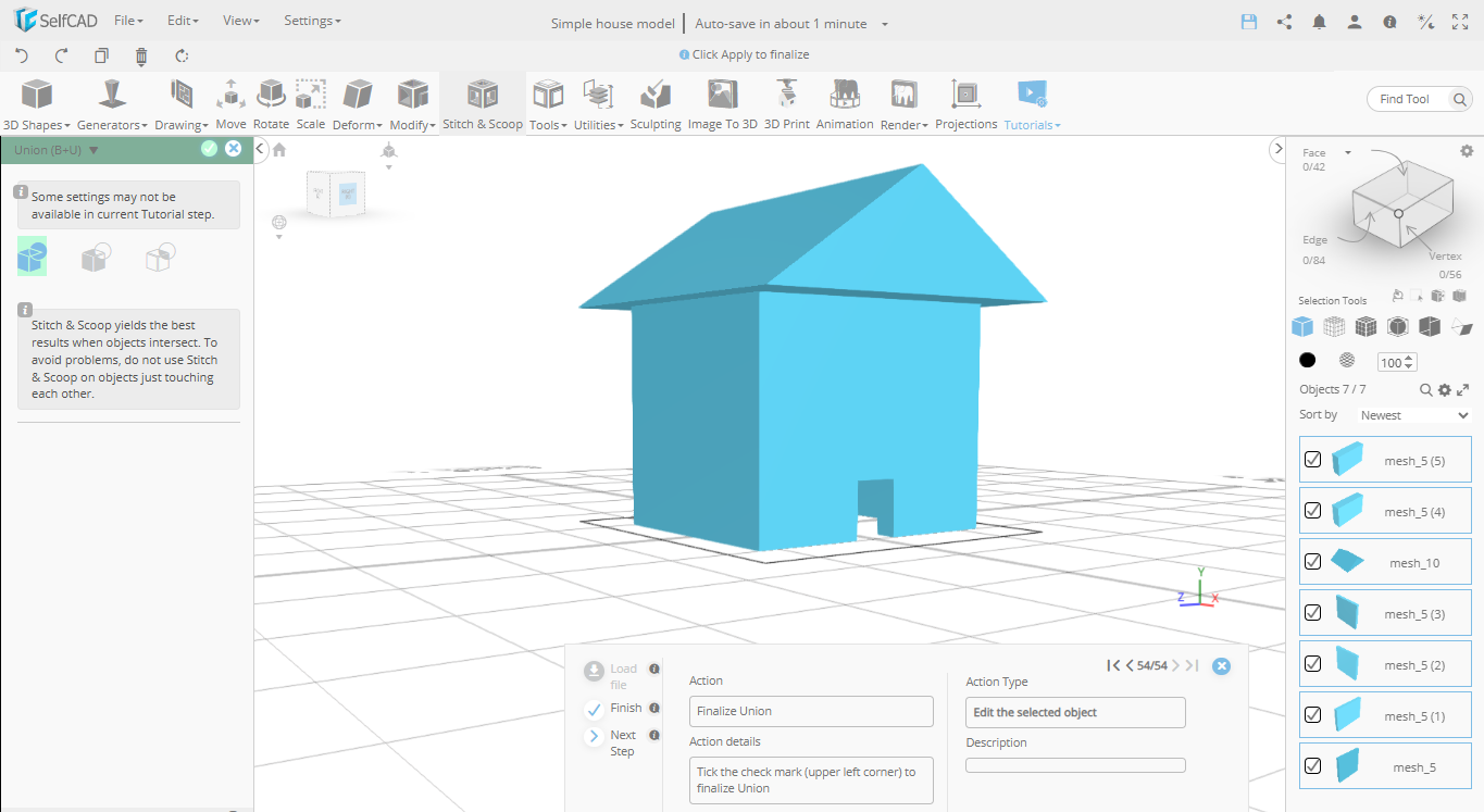 How to 3D Design a Simple House Model in SelfCAD