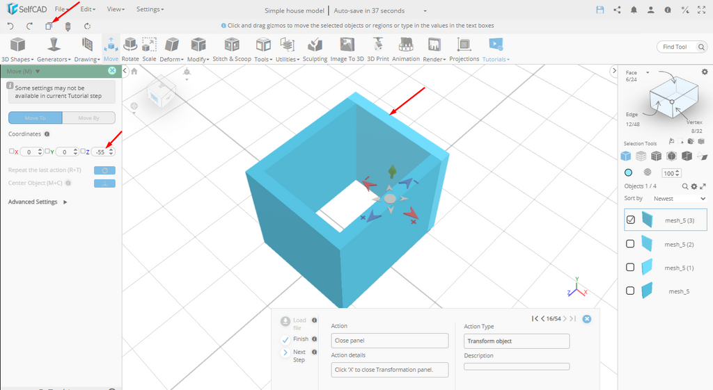 Copy tool in selfcad