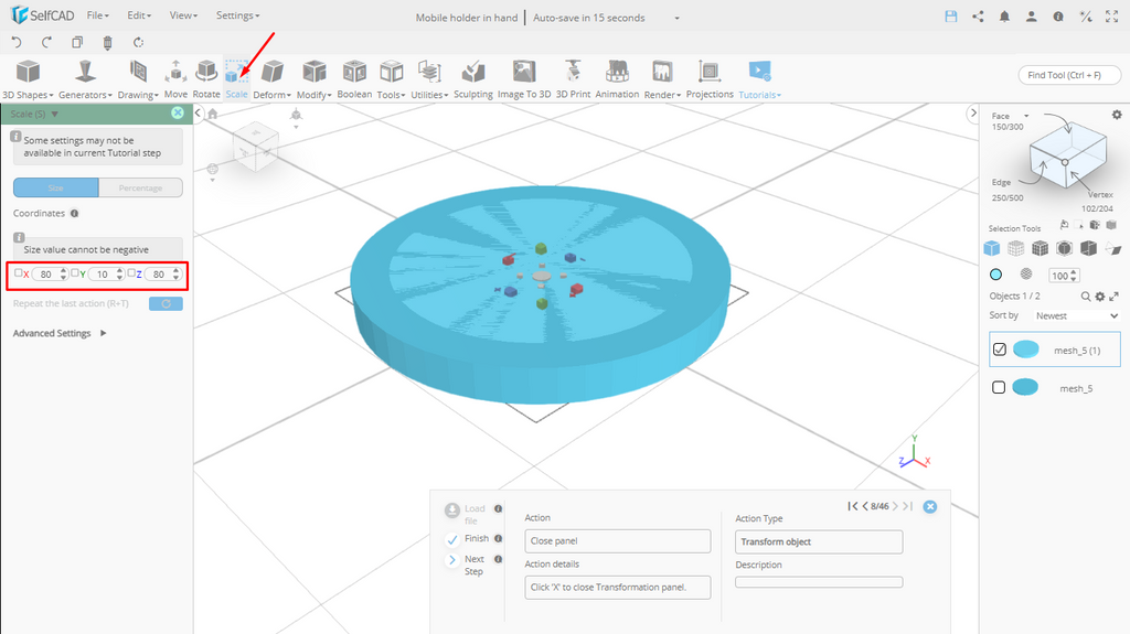 Scaling 3D models