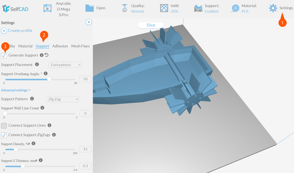 supports in 3d prints