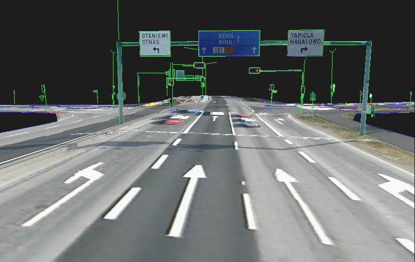 Visualization of roads using 3D modeling
