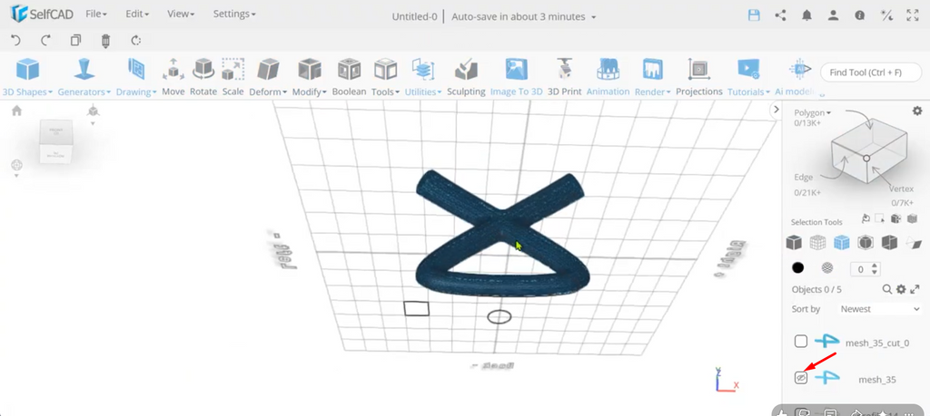 Bottom part of the mesh