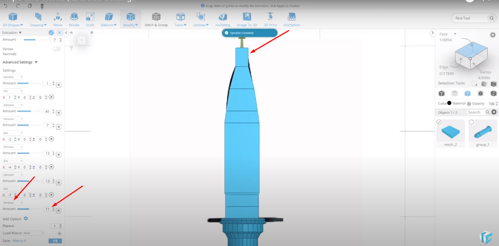 Modifying the design