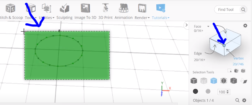 Modifying an object in SelfCAD
