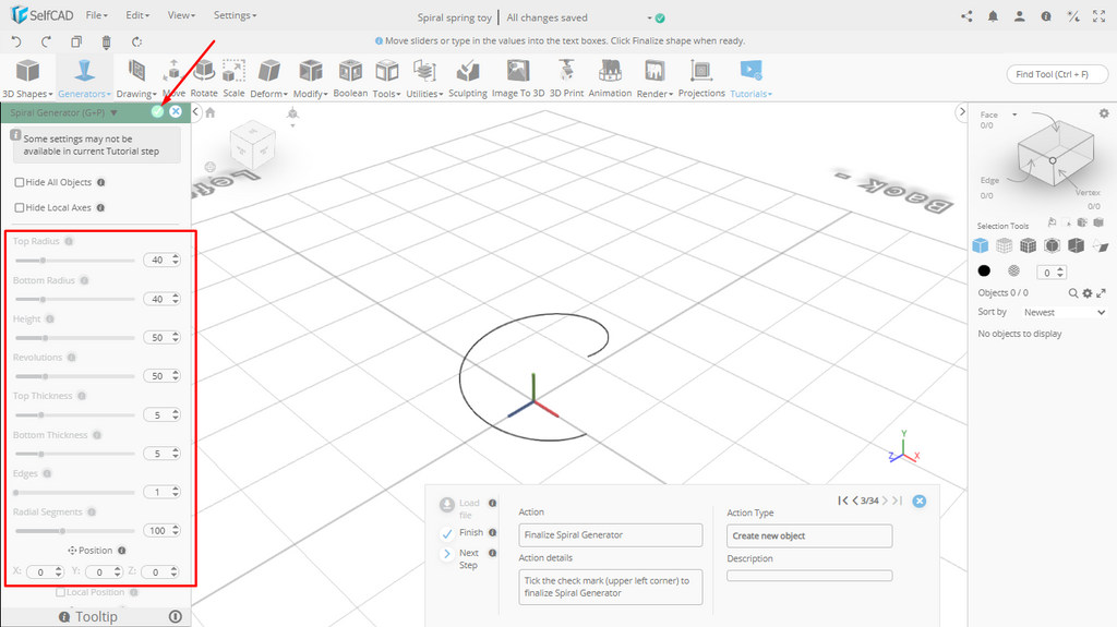 Setting parameters