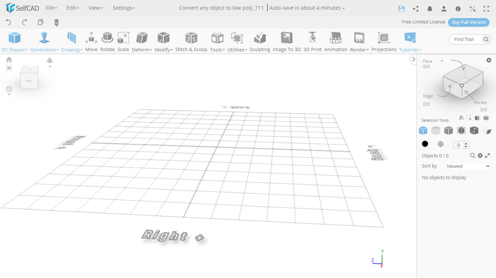 SelfCAD interface