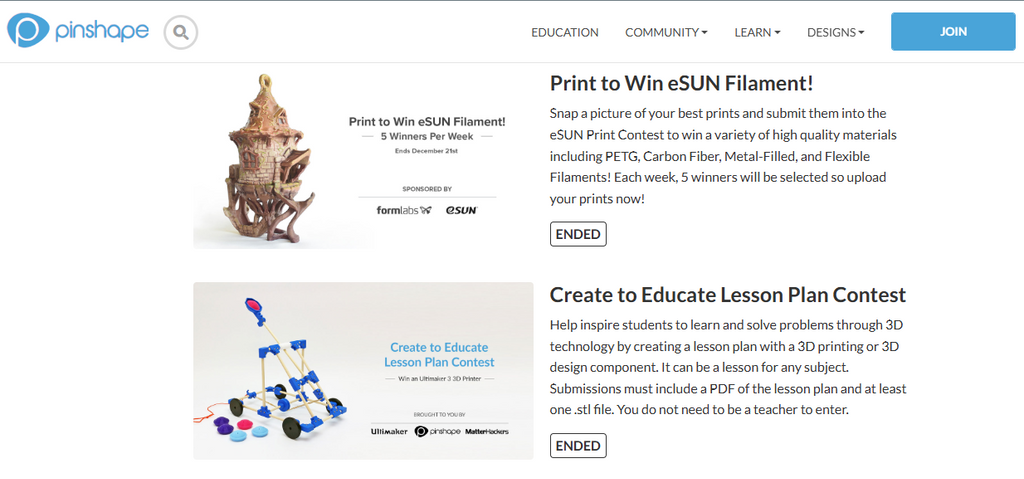 Pinshape Design Contests