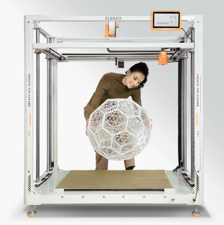 Massive industrial-scale Elegoo OrangeStorm Giga FDM printer capable of printing full-sized prototypes and architectural models