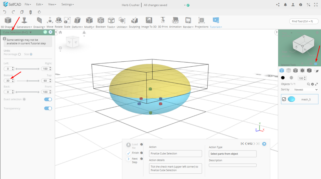 Cube Selection tool