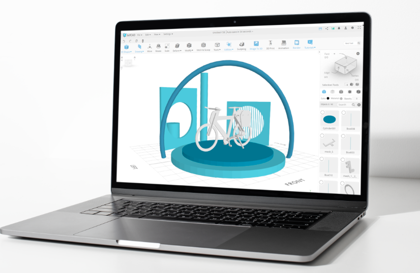 A 3D model being created in SelfCAD