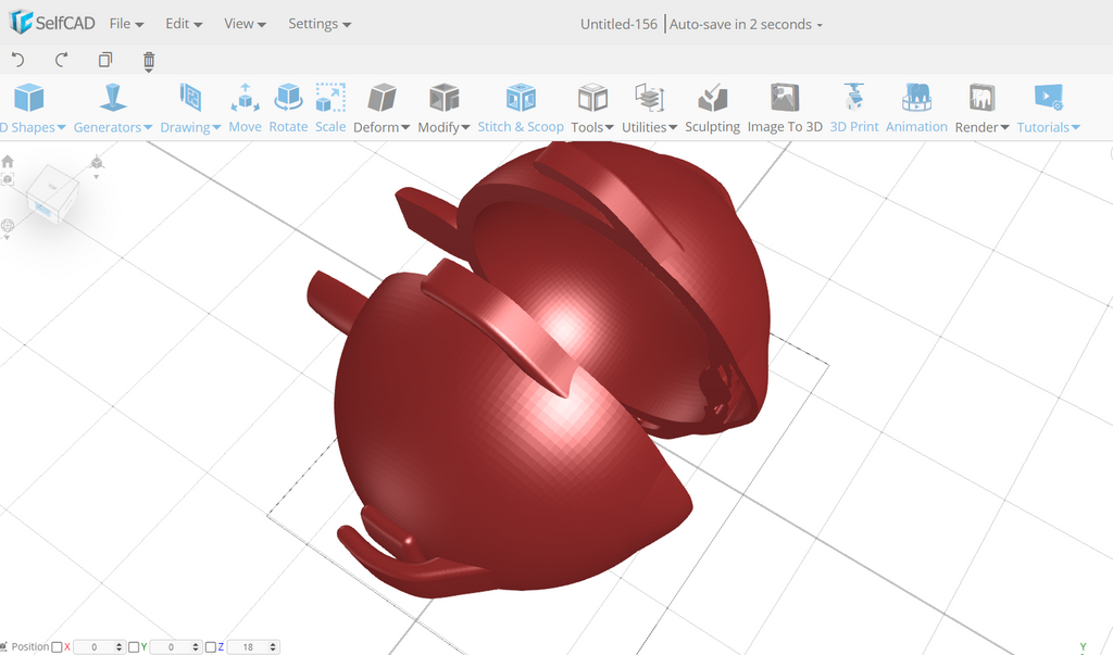 Cornea 3D designed in SelfCAD