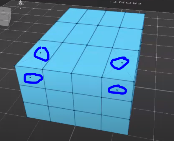 Marking the four corners of a shape