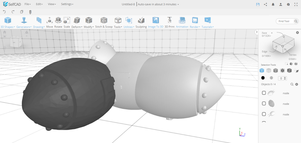 3D modeling Cyanide and Happiness STL Files in SelfCAD