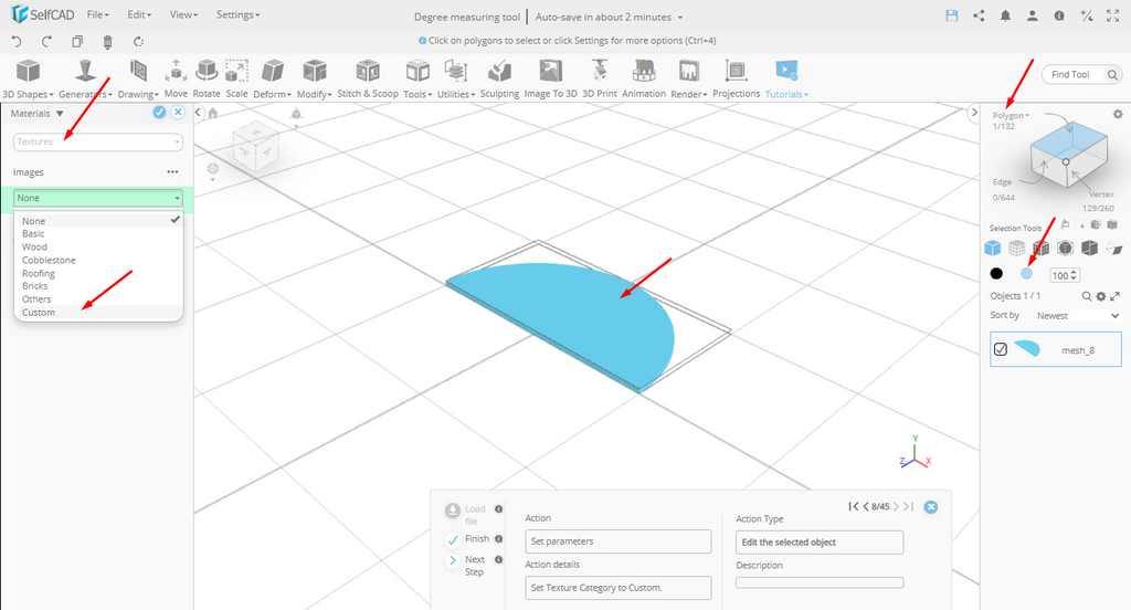 Selecting custom textures