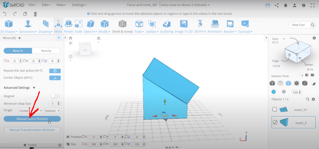 3D modeling in SelfCAD