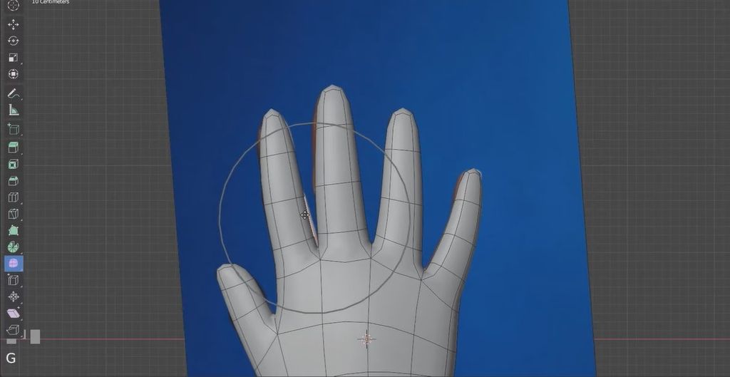 3D designing a hand in Blender