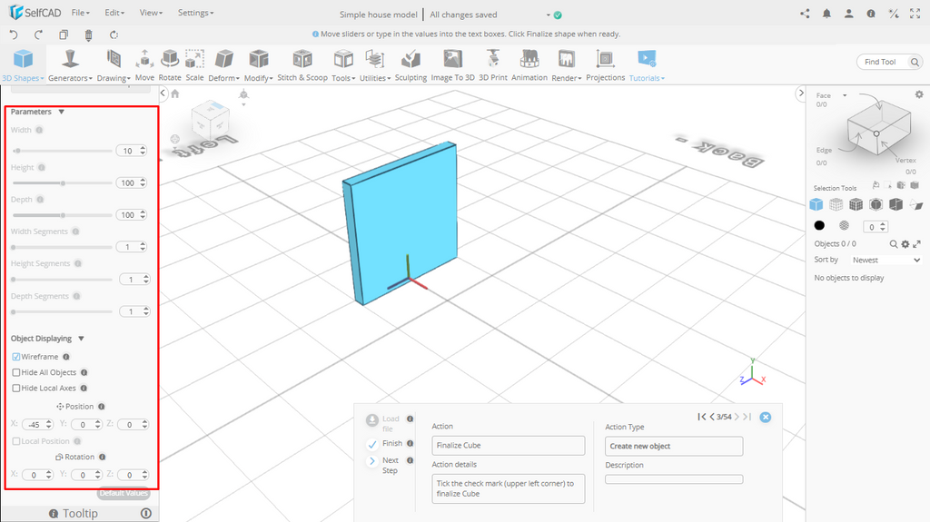 Parameters in selfcad