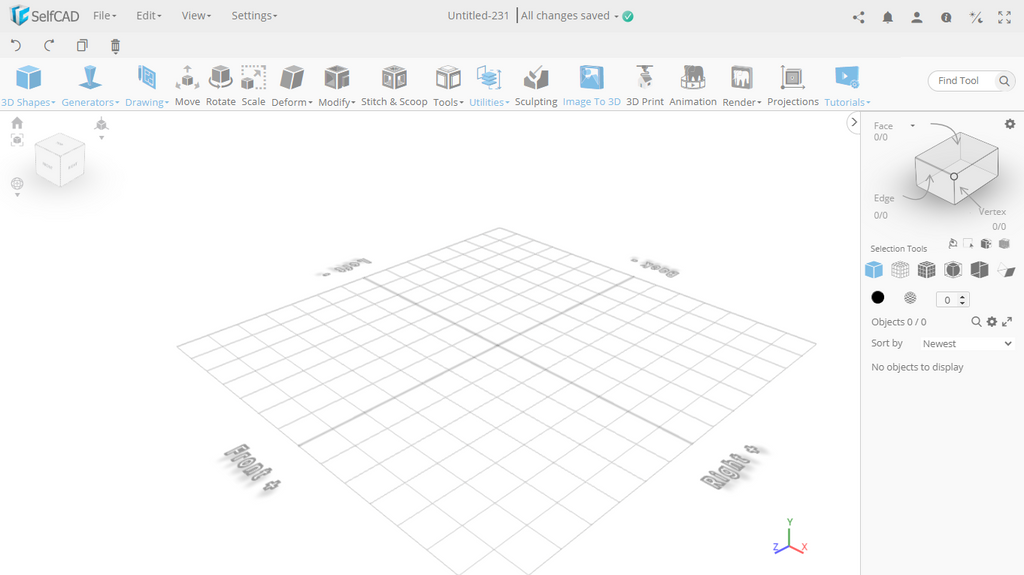 SelfCAD interface